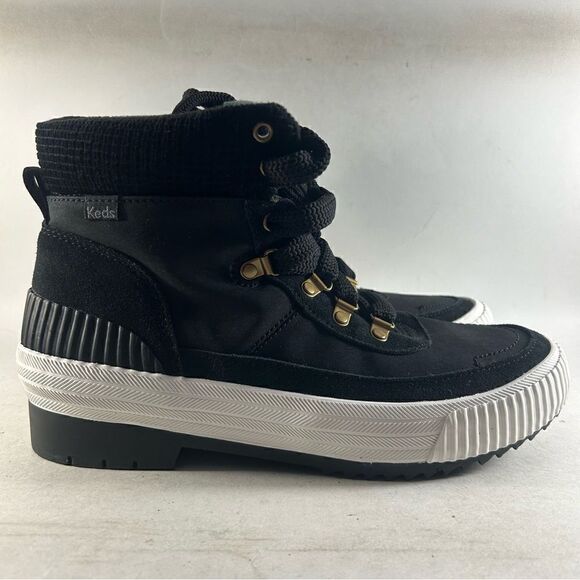 NEW Keds Fielder Boot Women’s Suede Lace Up Ankle Boots Black Size 9.5 - Picture 1 of 8